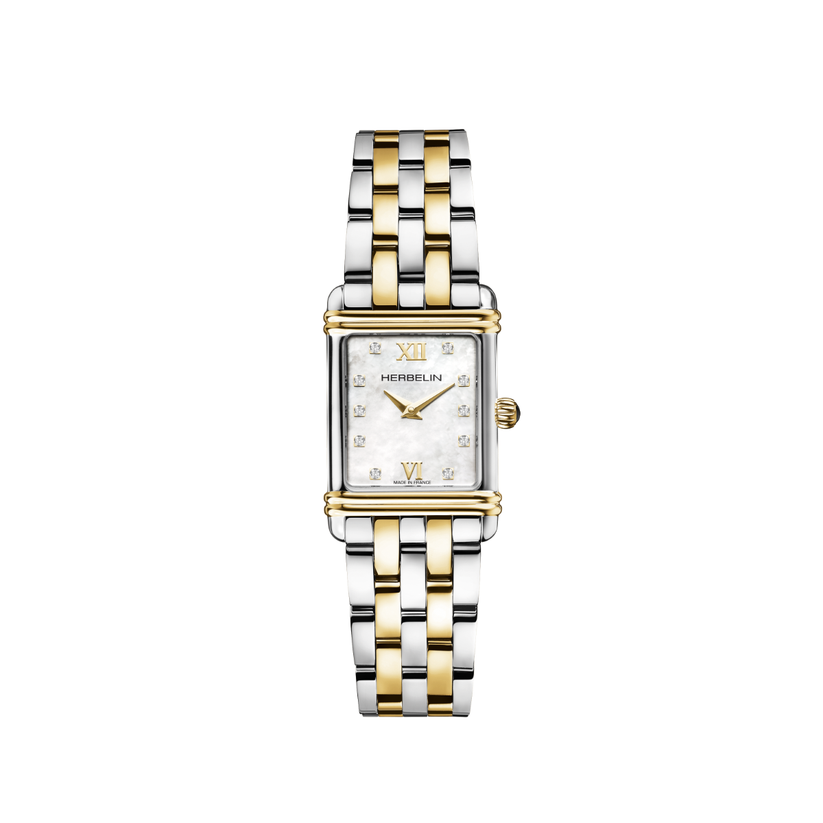 Herbelin Art Deco Ladies Watch with Mother of Pearl Dial and Two Tone Strap 17478BT59