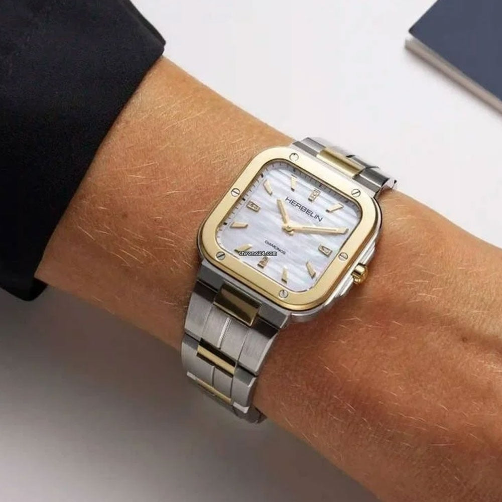 Herbelin Cap Camarat Ladies Watch with Mother of Pearl Dial and Two Tone Bracelet 17546BT1N89