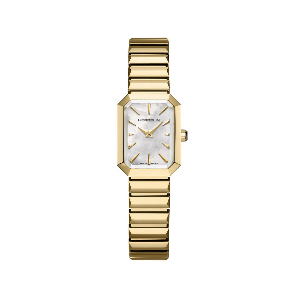 Herbelin Octogone Ladies Watch with Mother of Pearl Dial and Gold Bracelet 17556BP1N19