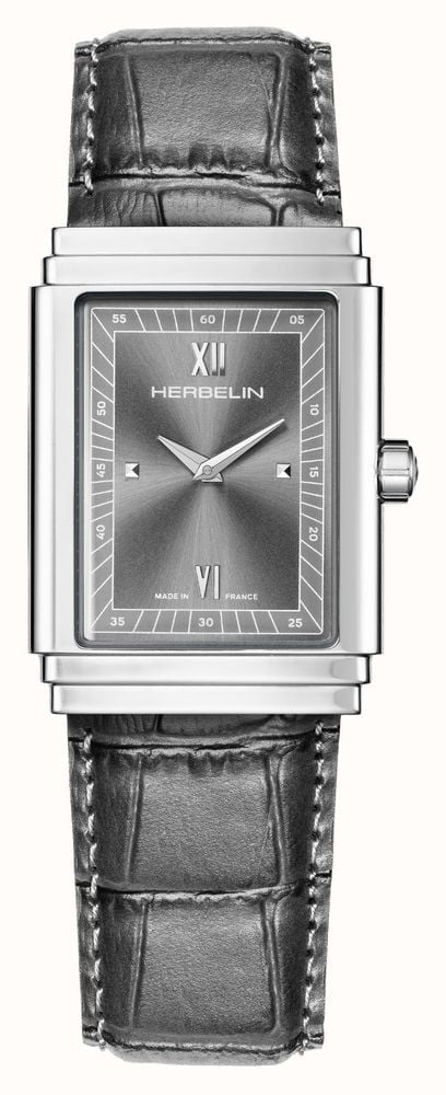 Herbelin Art Deco Mens Watch with Grey Dial and Grey Strap 17567AP04GR