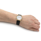 Sekonda Mens Watch with White Dial and Black Leather Strap 1778