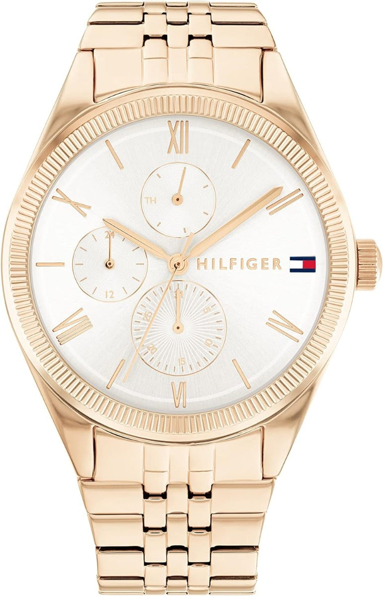 Cloc Menywod Tommy Hilfiger Monica gyda Deial Arian 1782593