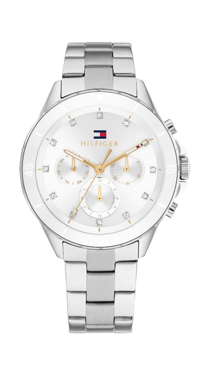 Gwylio Merched Tommy Hilfiger Mellie gyda Deial Gwyn 1782707