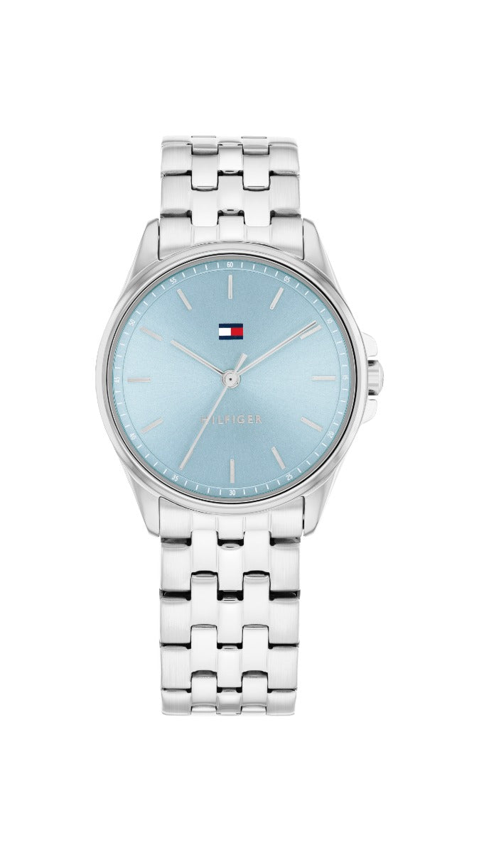 Gwylio Menywod Tommy Hilfiger Jade gyda Deial Glas a Strap Arian 1782771