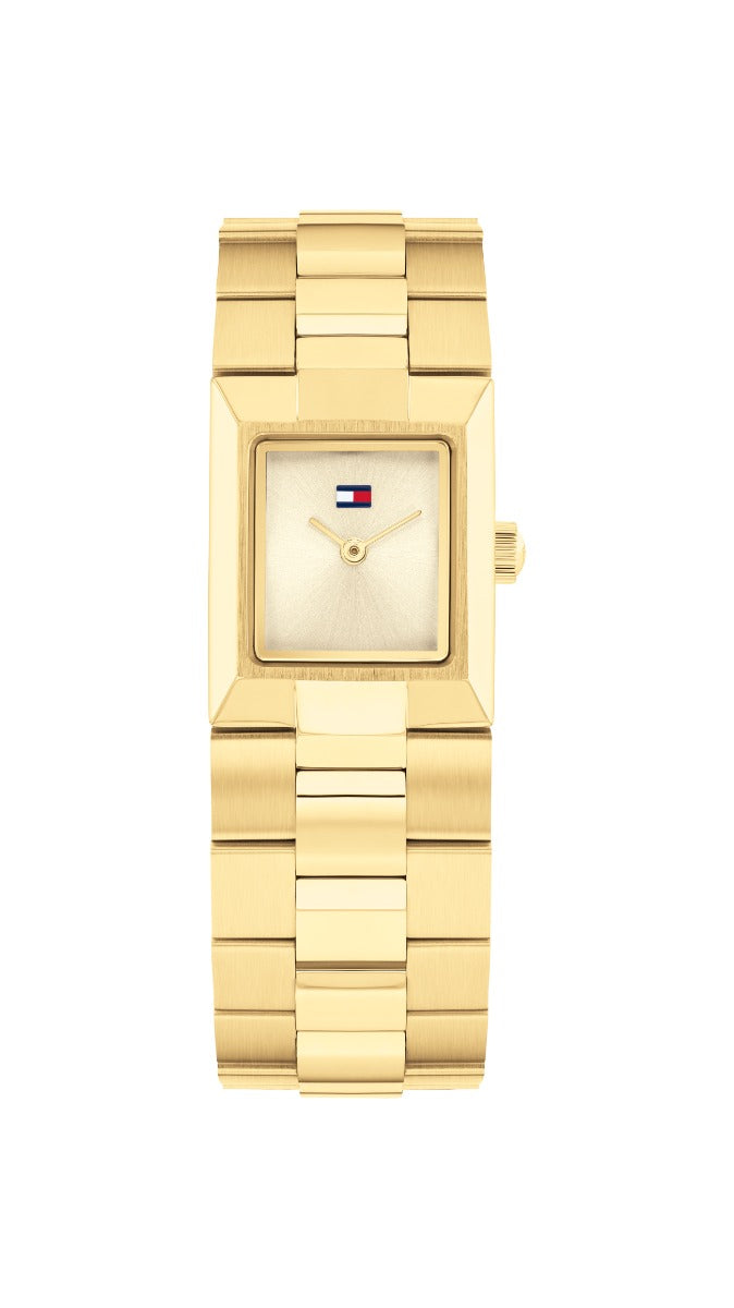Gwylio Merched Tommy Hilfiger Ivy gydag Wyneb Aur a Strap Aur 1782787