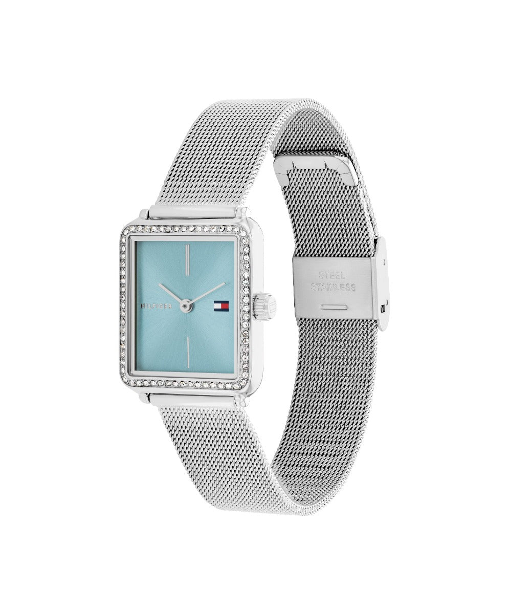 Tommy Hilfiger Tea Tank Ladies Watch with Blue Dial and Silver Strap 1782789