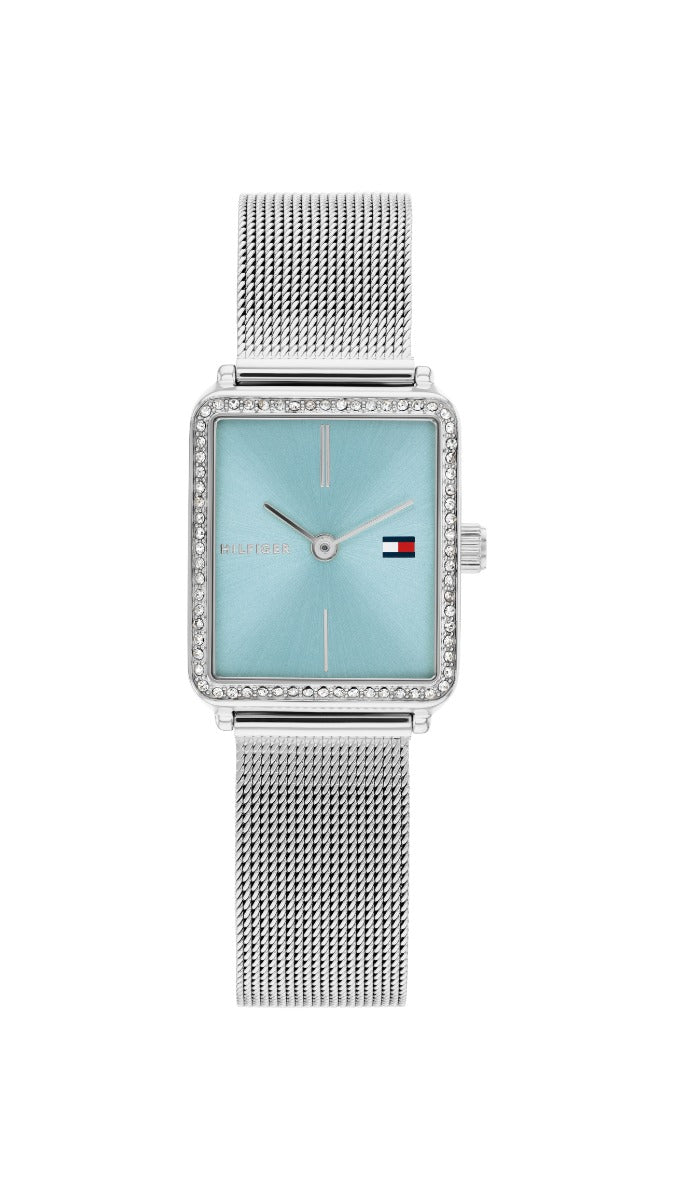 Tommy Hilfiger Tea Tank Ladies Watch with Blue Dial and Silver Strap 1782789