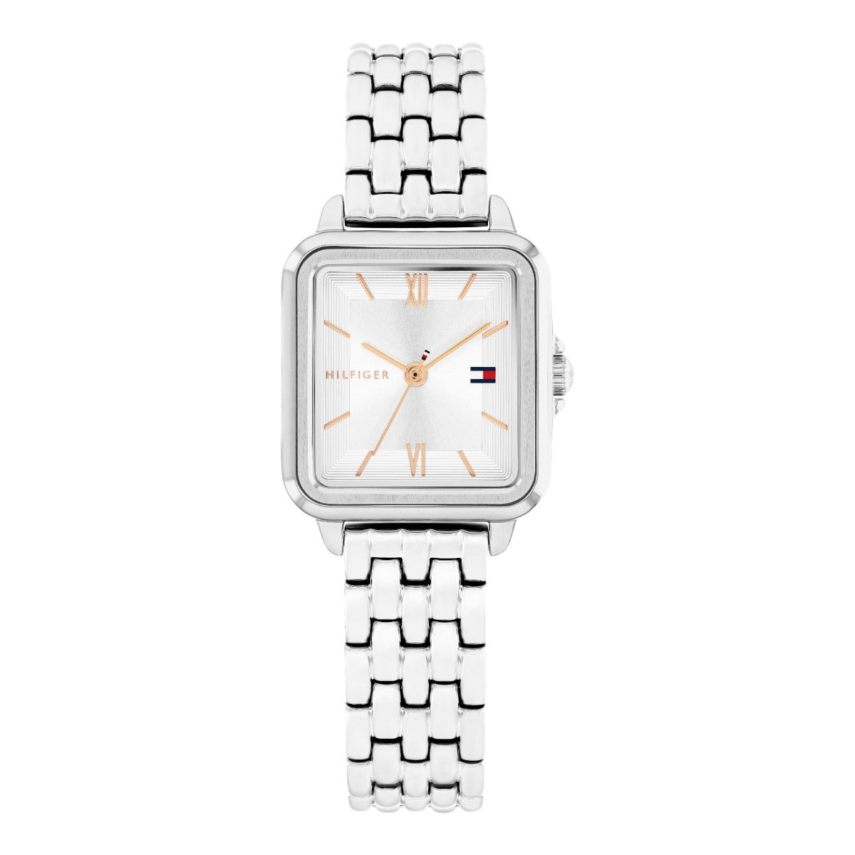 Gwylio Merched Tommy Hilfiger Mia gyda Deial Arian a Strap Arian 1782830