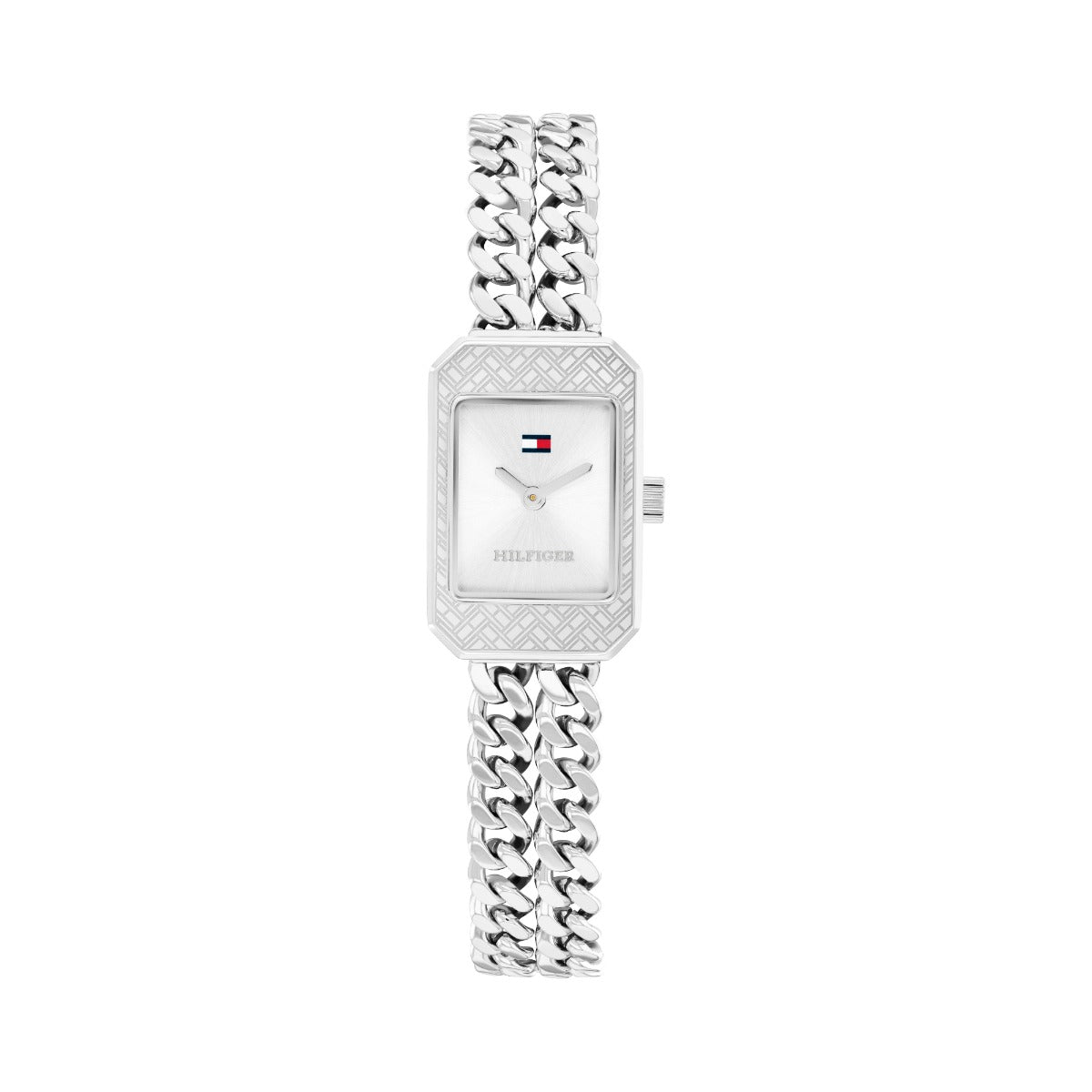 Tommy Hilfiger Sarah Arddwrn-orlog Merched gyda Deial Arian a Strap Arian 1782841