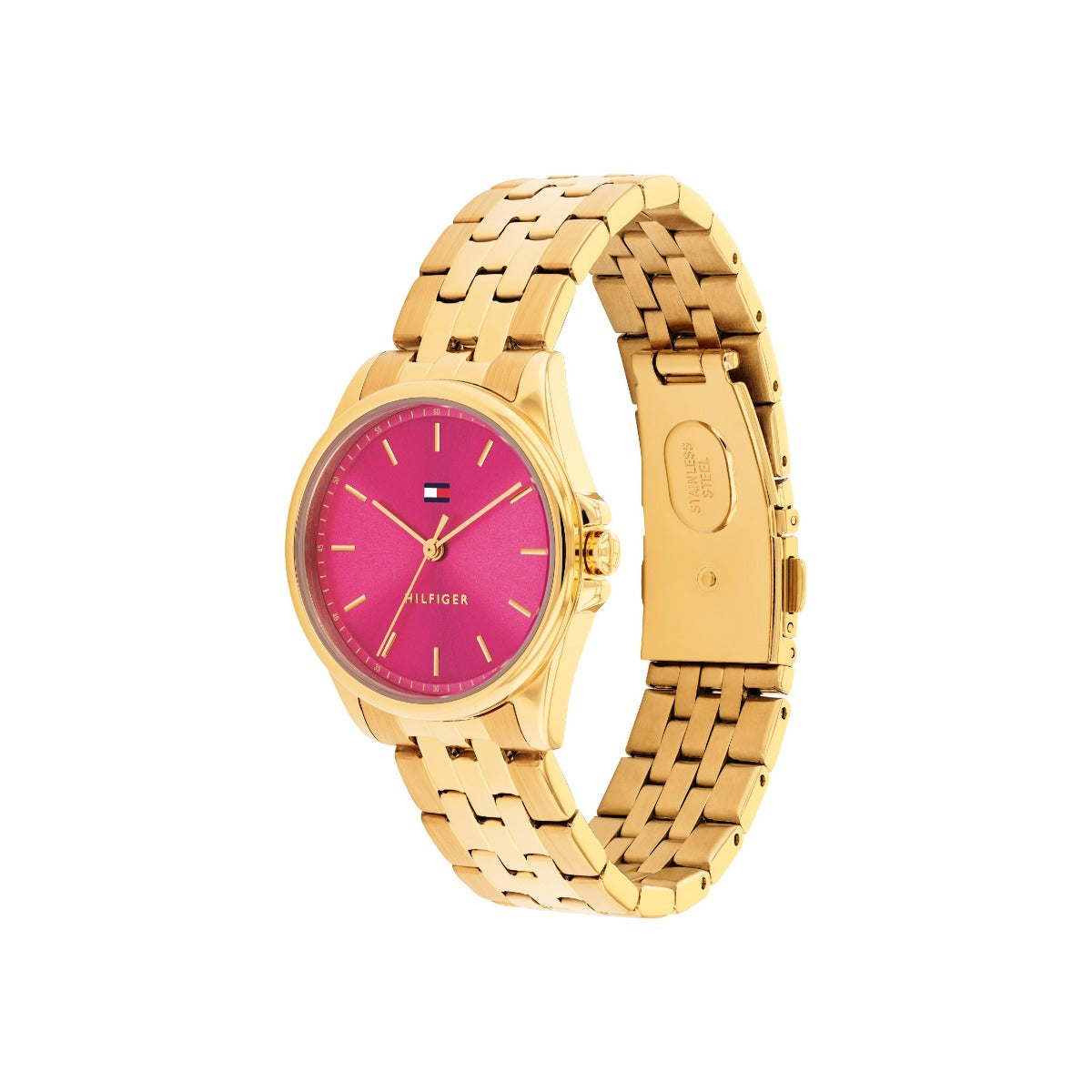 Tommy Hilfiger Jade Ladies Watch with Pink Dial and Gold Strap 1782854