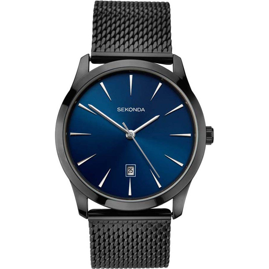 Sekonda Men's Watch with Black Dial and Silver Milanese Strap 1927