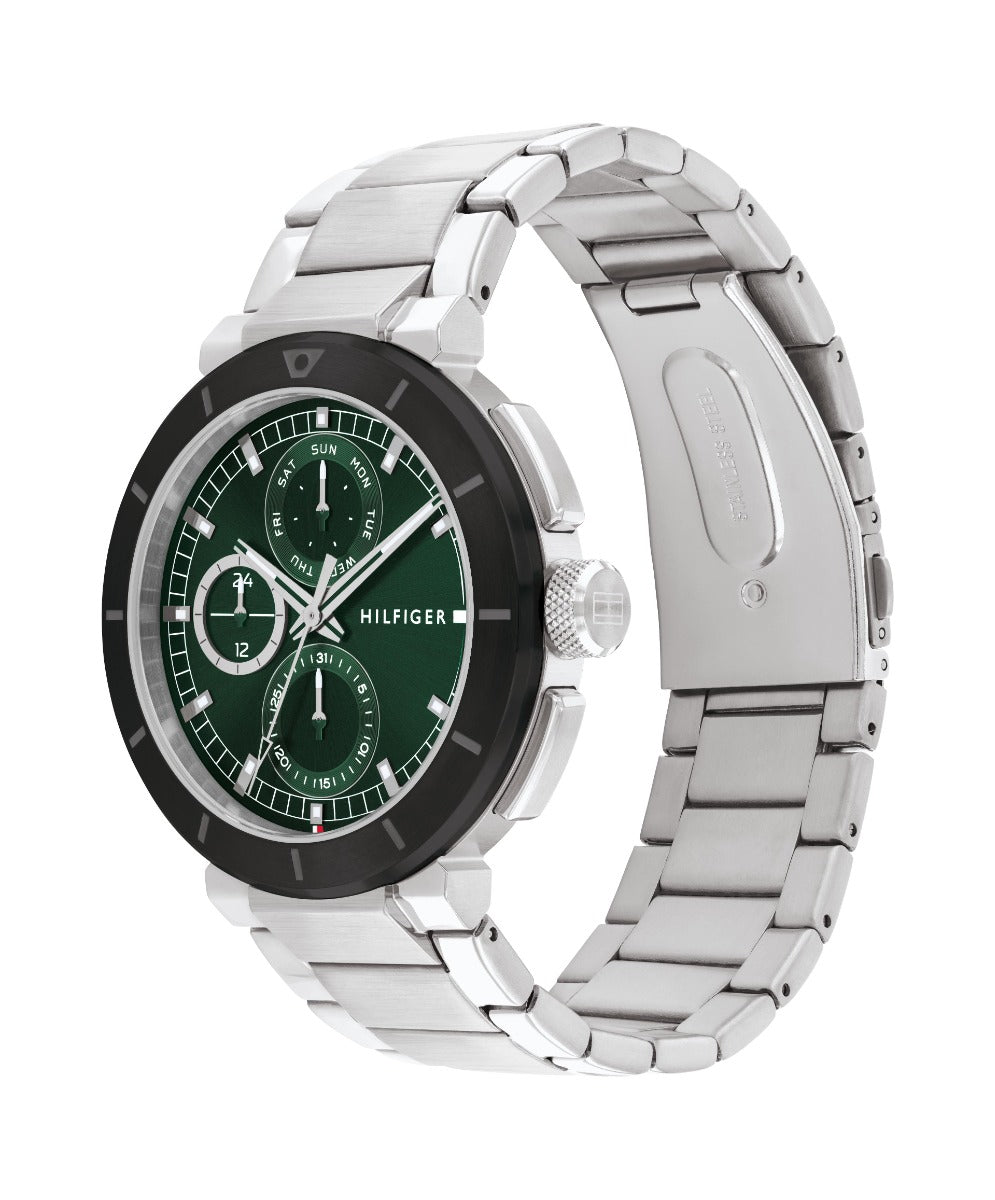 Tommy Hilfiger Lorenzo Gwylio Dynion gyda Deial Gwyrdd 1792117