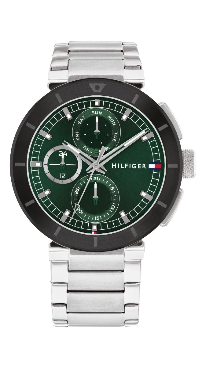 Tommy Hilfiger Lorenzo Gwylio Dynion gyda Deial Gwyrdd 1792117