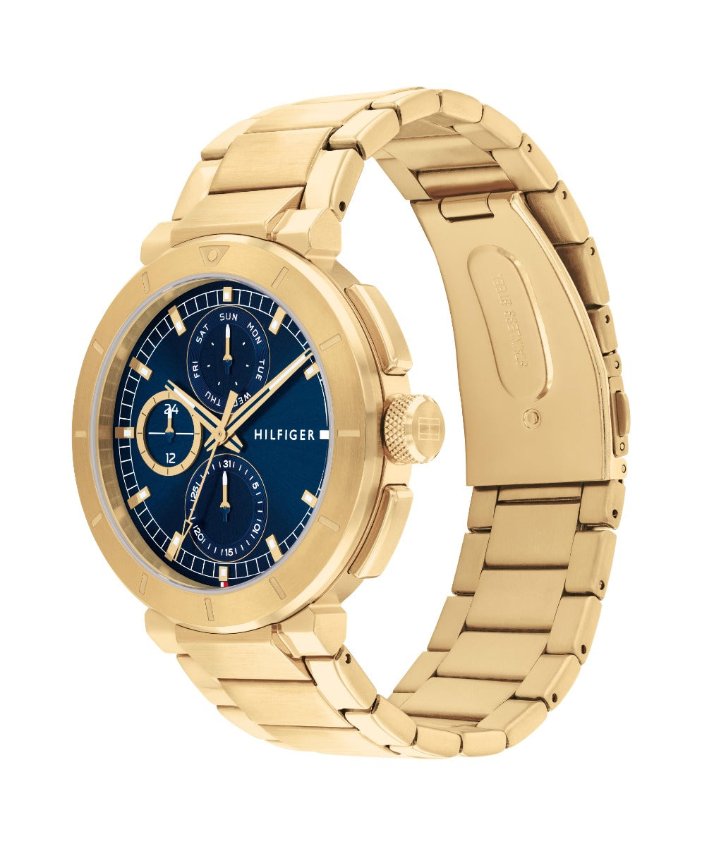 Tommy Hilfiger Lorenzo Gwylio Dynion gyda Deial Glas 1792118