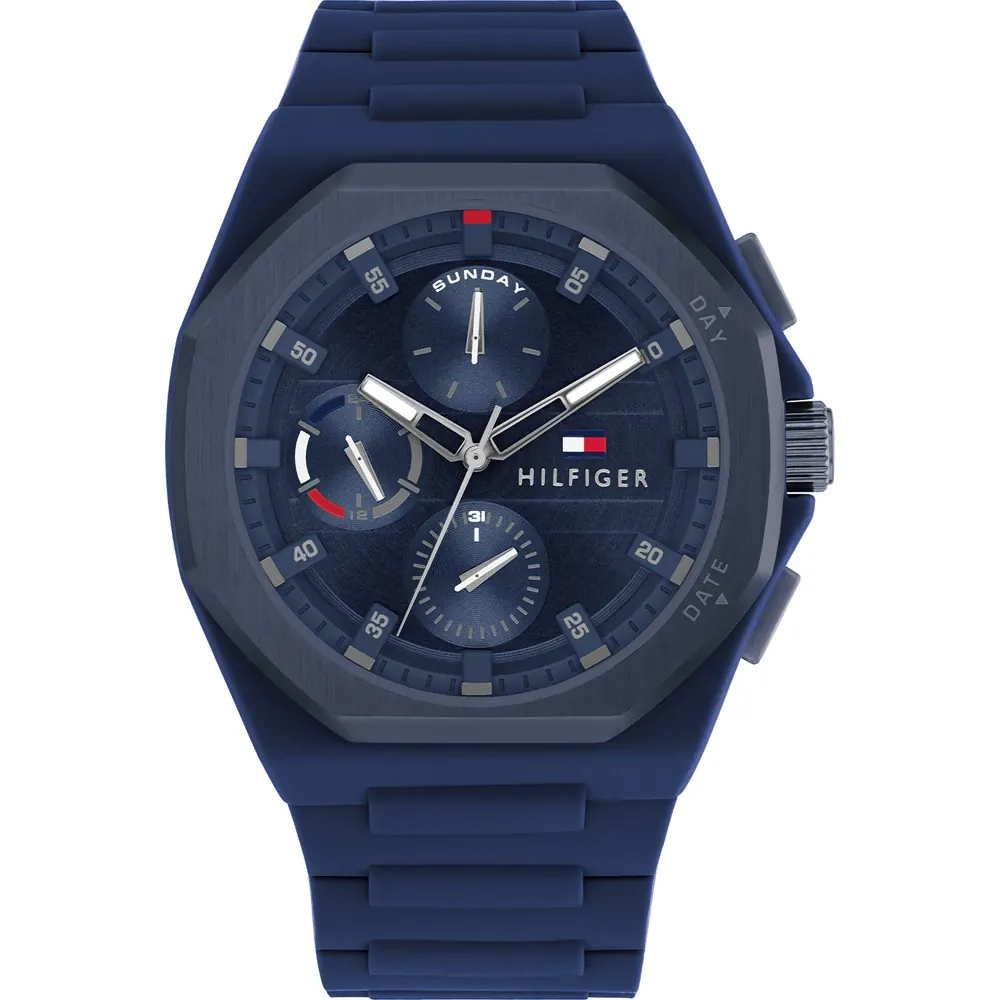 Gwylio Tommy Hilfiger Neo i Ddynion gyda Deial Glas 1792122