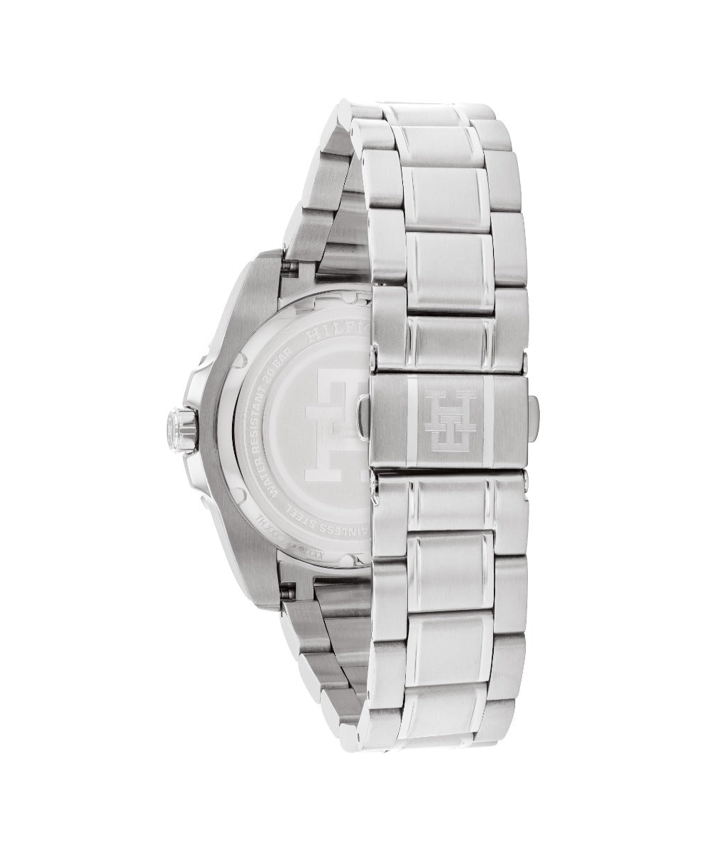Gwylio GMT Tommy Hilfiger TH 85 i Ddynion gyda Deial Du 1792131