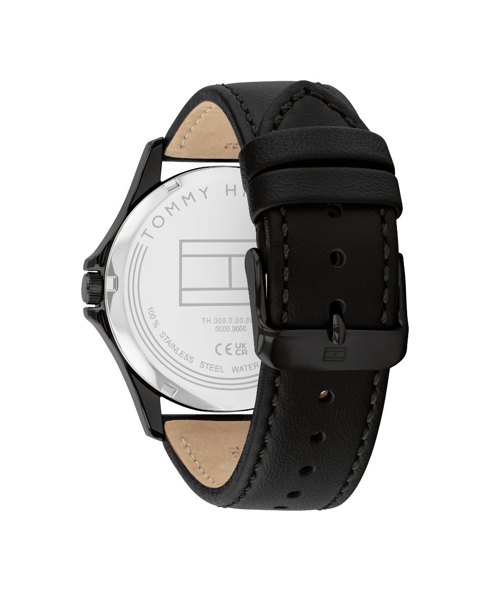 Tommy Hilfiger Bruce Mens Watch with Black Dial and Black Strap 1792190