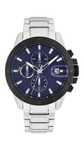 Tommy Hilfiger Jameson Mens Watch with Blue Dial and Silver Strap 1792198