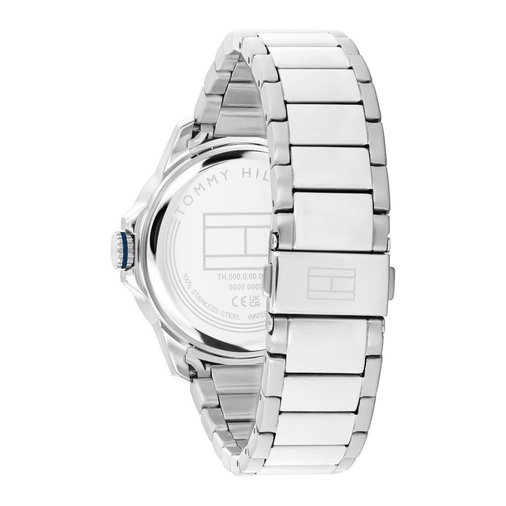 Gwylio Dynion Tommy Hilfiger Remy gyda Deial Glas a Strap Arian 1792229