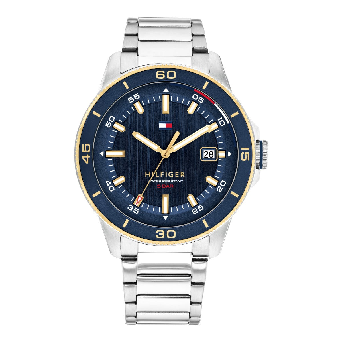 Gwylio Dynion Tommy Hilfiger Remy gyda Deial Glas a Strap Arian 1792229