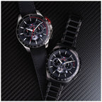 Cloc Mewn Tommy Hilfiger Bank i Ddynion gyda Deial Du a Strap Ddu 1792258