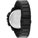 Tommy Hilfiger Bank Gwylio i Ddynion gyda Deial Du a Strap Ddu 1792262