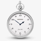Sekonda Mens Silver Pocket Watch with White Dial 1792