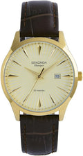 Sekonda Mens Watch with Champagne Dial and Brown Leather Strap 1811