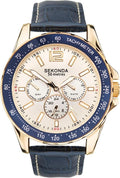 Sekonda Mens Watch with Champagne Dial and Blue Leather Strap 1832