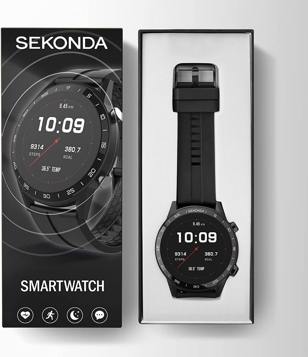 Sekonda Mens Smart Watch with Black Rubber Strap 1909