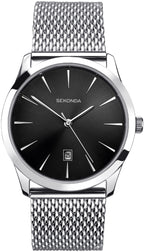 Sekonda Men's Watch with Black Dial and Silver Milanese Strap 1927