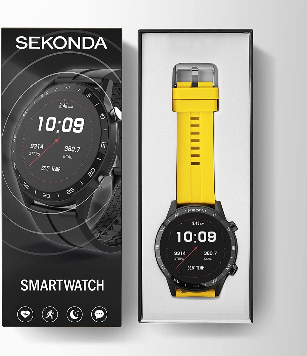 Sekonda Mens Smart Watch with Yellow Rubber Strap 1994