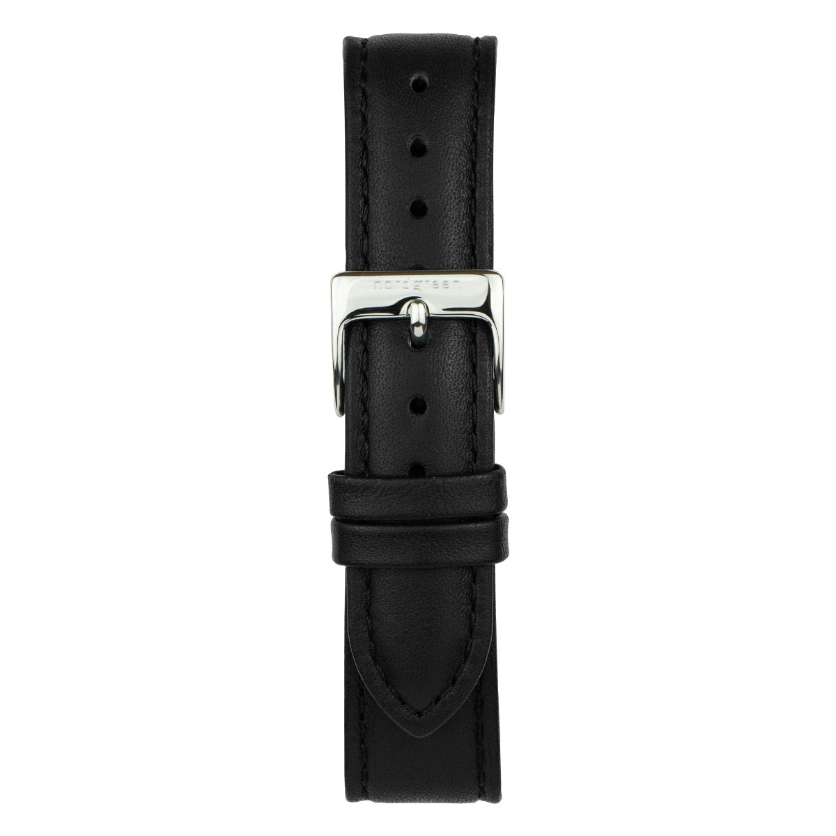 Nordgreen Philosopher Scandinavian Silver Men's Watch with Black Leather Strap