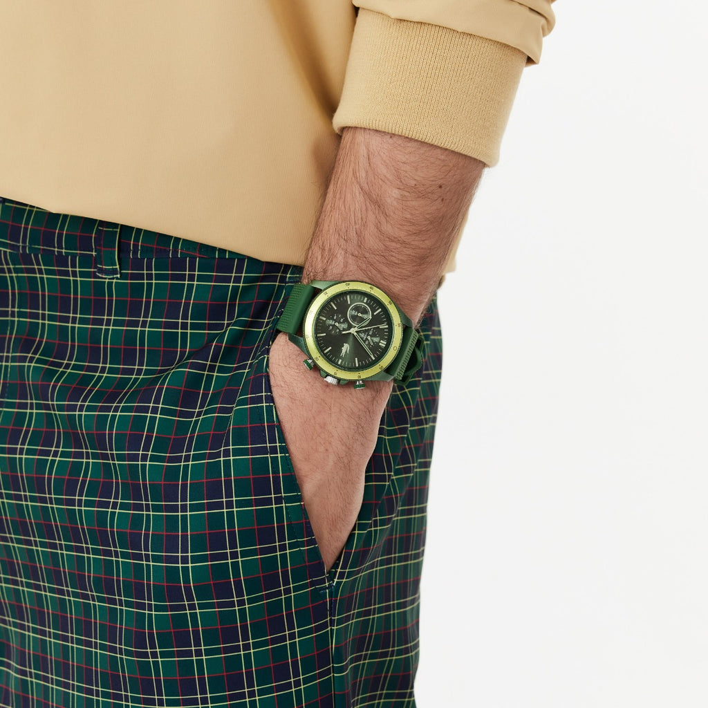 Lacoste Neo Heritage Mens Chronograph Watch with Green Dial and Green Strap 2011328