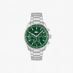 Lacoste Boston Mens Chronograph Watch with Green Dial and Silver Bracelet 2011346