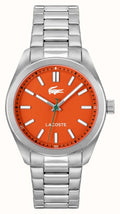 Gwylfa i Ddynion Lacoste Monceau gydag Wyneb Oren a Strap Arian 2011353