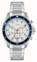 Lacoste Mainsail Mens Chronograph Watch with Silver Dial and Silver Strap 2011360
