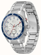 Lacoste Mainsail Mens Chronograph Watch with Silver Dial and Silver Strap 2011360