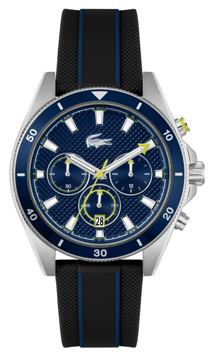 Lacoste Mainsail Mens Chronograph Watch with Blue Dial and Black Strap 2011361