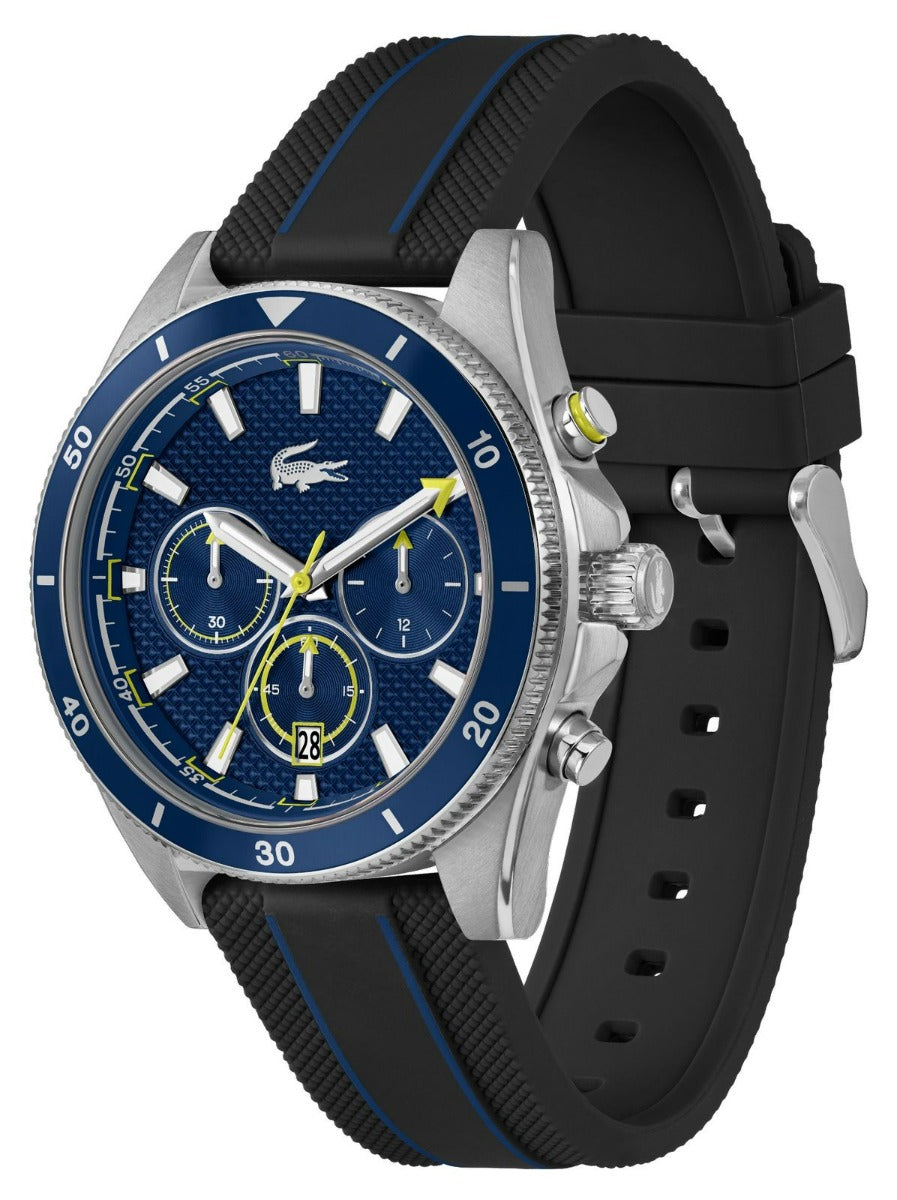 Lacoste Mainsail Mens Chronograph Watch with Blue Dial and Black Strap 2011361