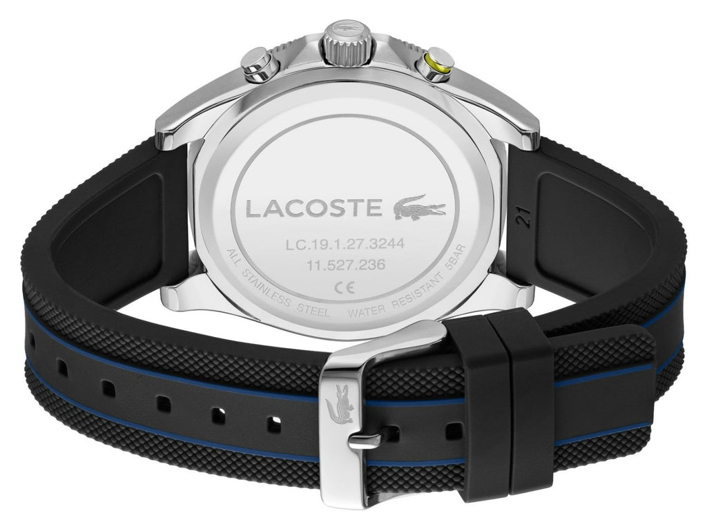 Lacoste Mainsail Mens Chronograph Watch with Blue Dial and Black Strap 2011361