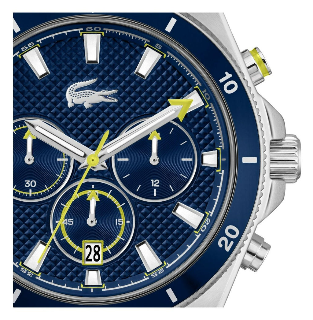 Lacoste Mainsail Mens Chronograph Watch with Blue Dial and Black Strap 2011361