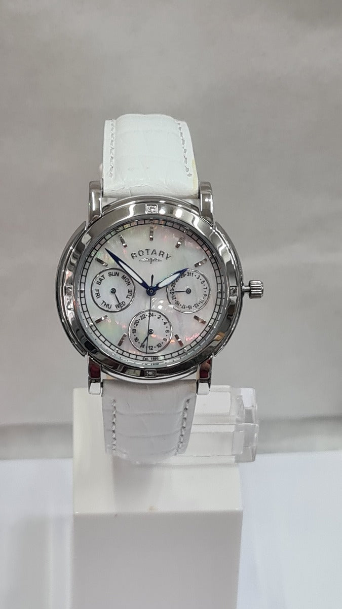 Rotary Womens Classic Watch with White Leather Strap RLS00024/07/WS