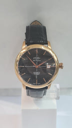 Rotary Men's Automatic Watch with Black Dial and Black Strap GS90061/04