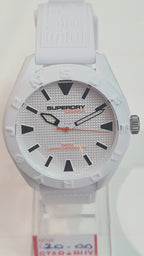 Superdry Mens Watch with White Dial & White Silicone Strap SYG243W