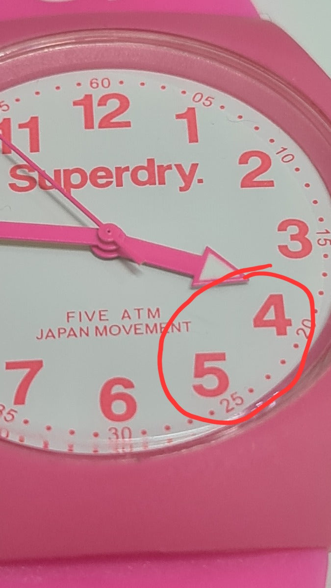 Superdry Ladies Watch with Pink Strap and White Dial SYG164PW