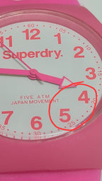 Superdry Ladies Watch with Pink Strap and White Dial SYG164PW