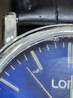 Lorus Men's Watch with Blue Dial and Black Leather Strap RG841CX9