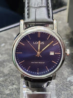 Lorus Men's Watch with Blue Dial and Black Leather Strap RG841CX9