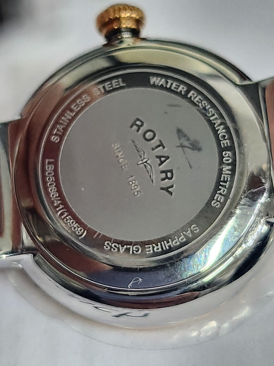 Ladies Rotary Watch with Silver Two Tone Strap and Mother of Pearl Dial LB05086/41
